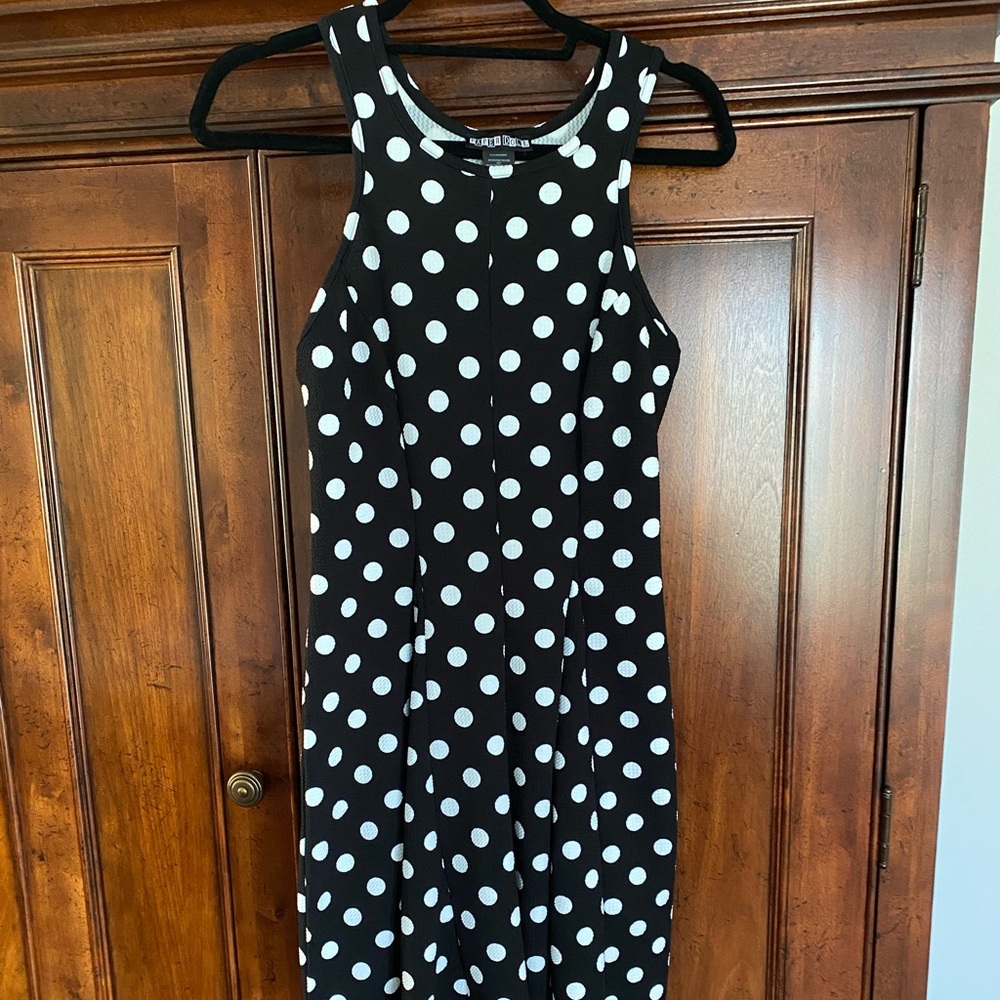 Polka Dot, Black & White swim cover up in size Medium